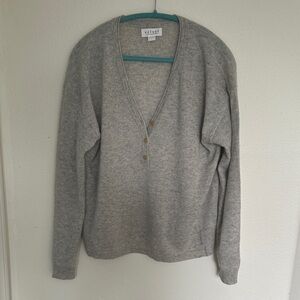 Velvet by Graham & Spencer Heather Gray V-Neck Sweater